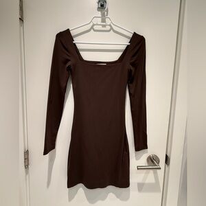 Babaton Contour Square Neck Long Sleeve Mini Dress